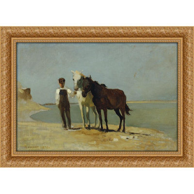 Ein Junge mit Pferden am Strand (1872)