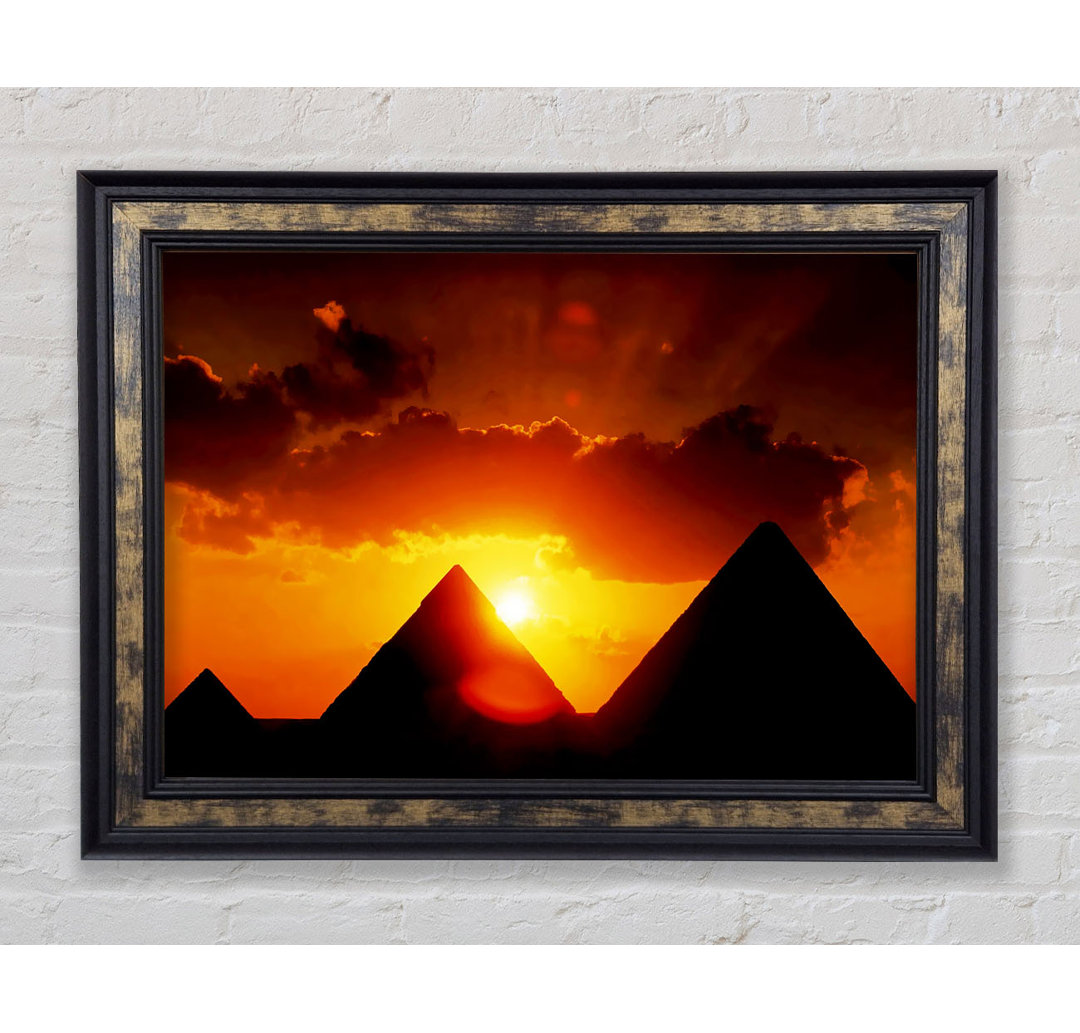 Ägyptische Pyramide Sonnenuntergang - Einzelner Bilderrahmen Kunstdrucke