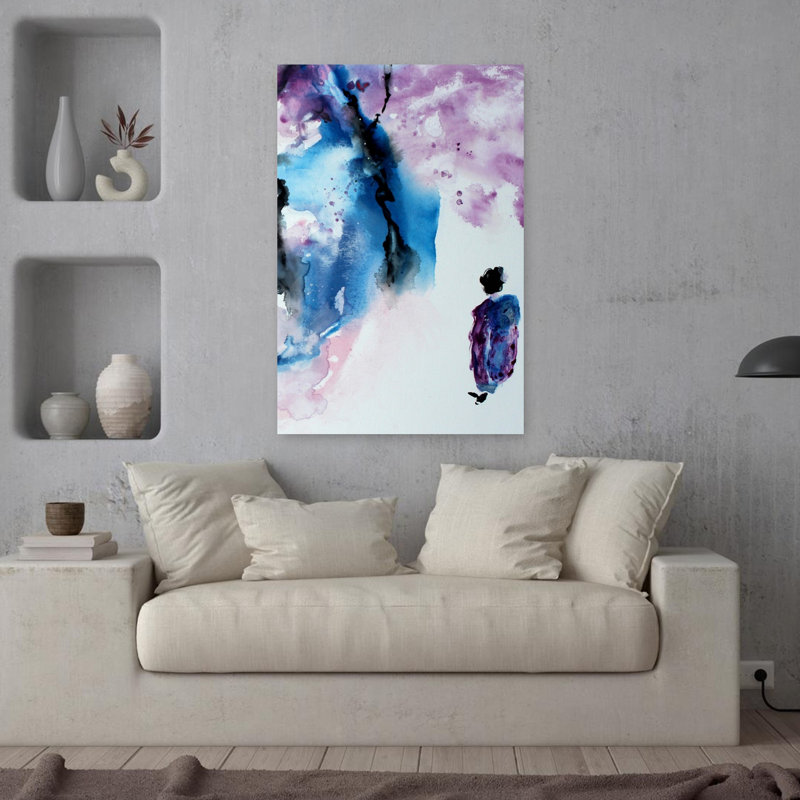Contemporary Art Abstract Cherry Tree Spring Landscape Wall Art by Marina Nelson - Wrapped Canvas Print