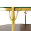 Table basse moderne à 2 niveaux en noyer avec plateau en verre et base dorée pour salon, 29,9 po