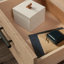 Table de chevet Farmhouse avec tablette ouverte et tiroir lisse, finition brune