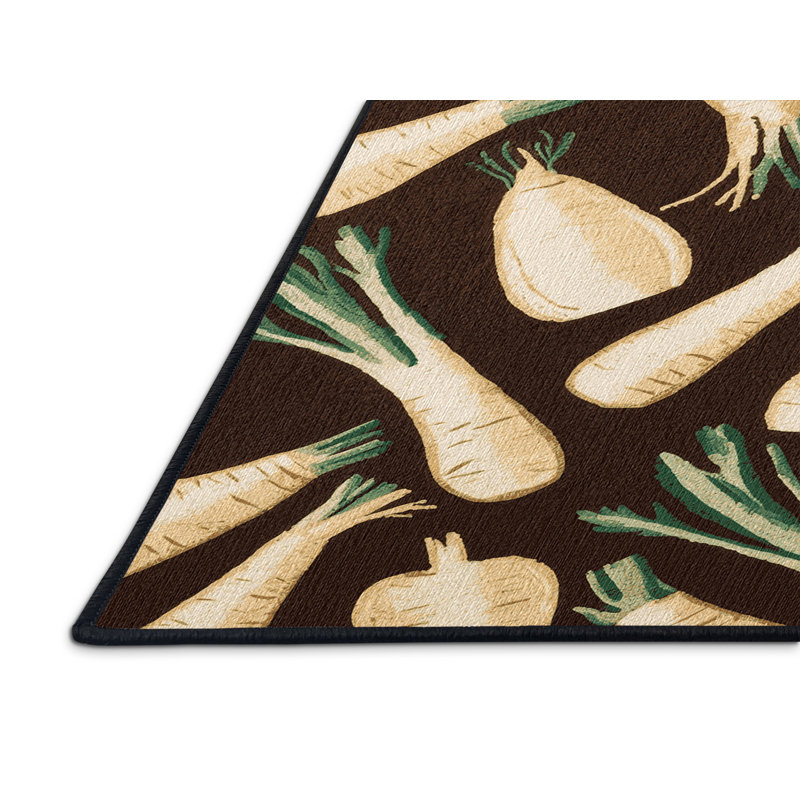 Tapis lavable avec légumes et panais, Rectangle 7 pi x 9 pi