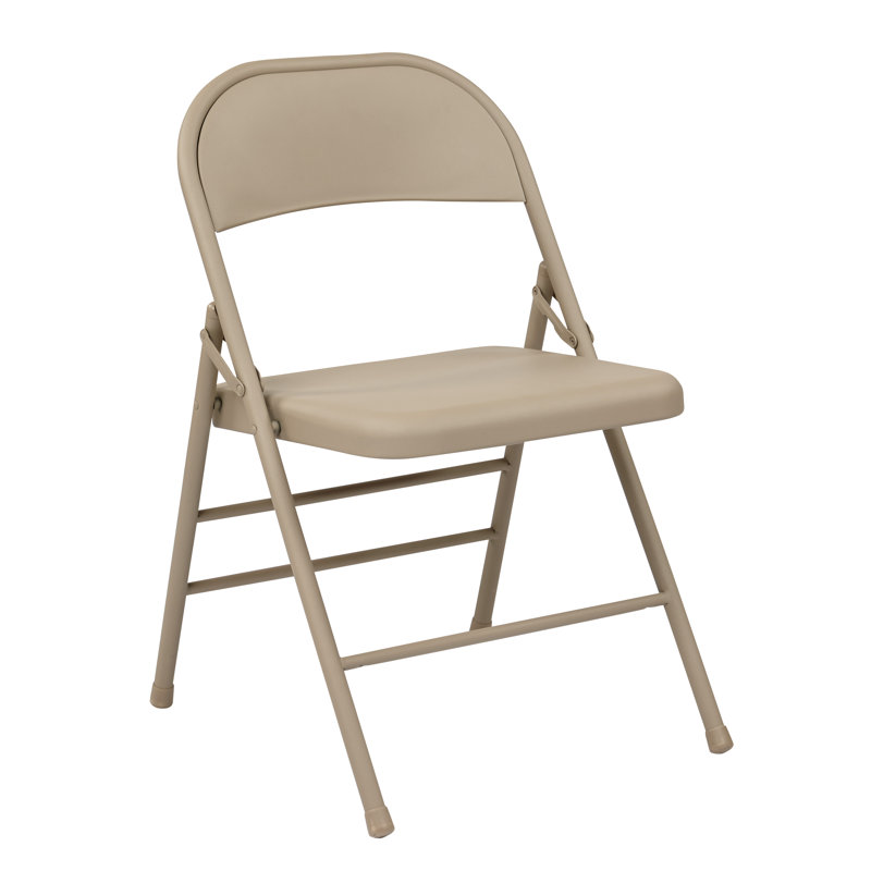 Chaise pliante en métal Mariyani, Brun clair