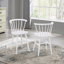 Ensemble de salle à manger 5 pièces en bois blanc avec table à tréteaux et 4 chaises Windsor