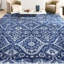 Ikat Area Rug in Blue/Dark Blue/White-72344179