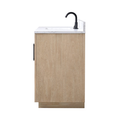 Ensemble de meuble-lavabo sur pied 60 po avec plateau en marbre d'ingénierie Avignon