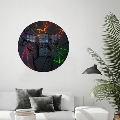 Art mural moderne en verre d'aspect néon pour décoration intérieure tendance et espaces de vie uniques