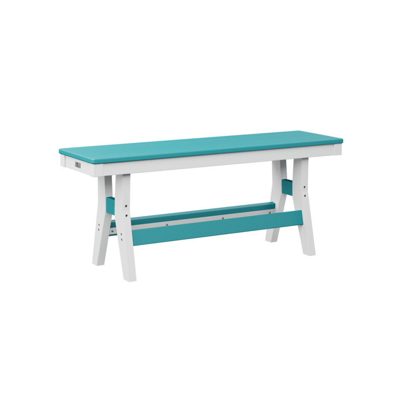 Berlin Gardens Harbor Regular Top With White Base Counter Bench, Aruba Blue/White, 18" H x 44" W x 12.5" D