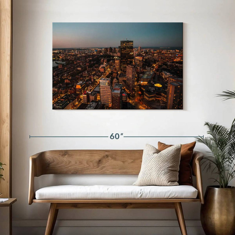 Ravi Busy Boston Skyline, H 30 po x l 45 po