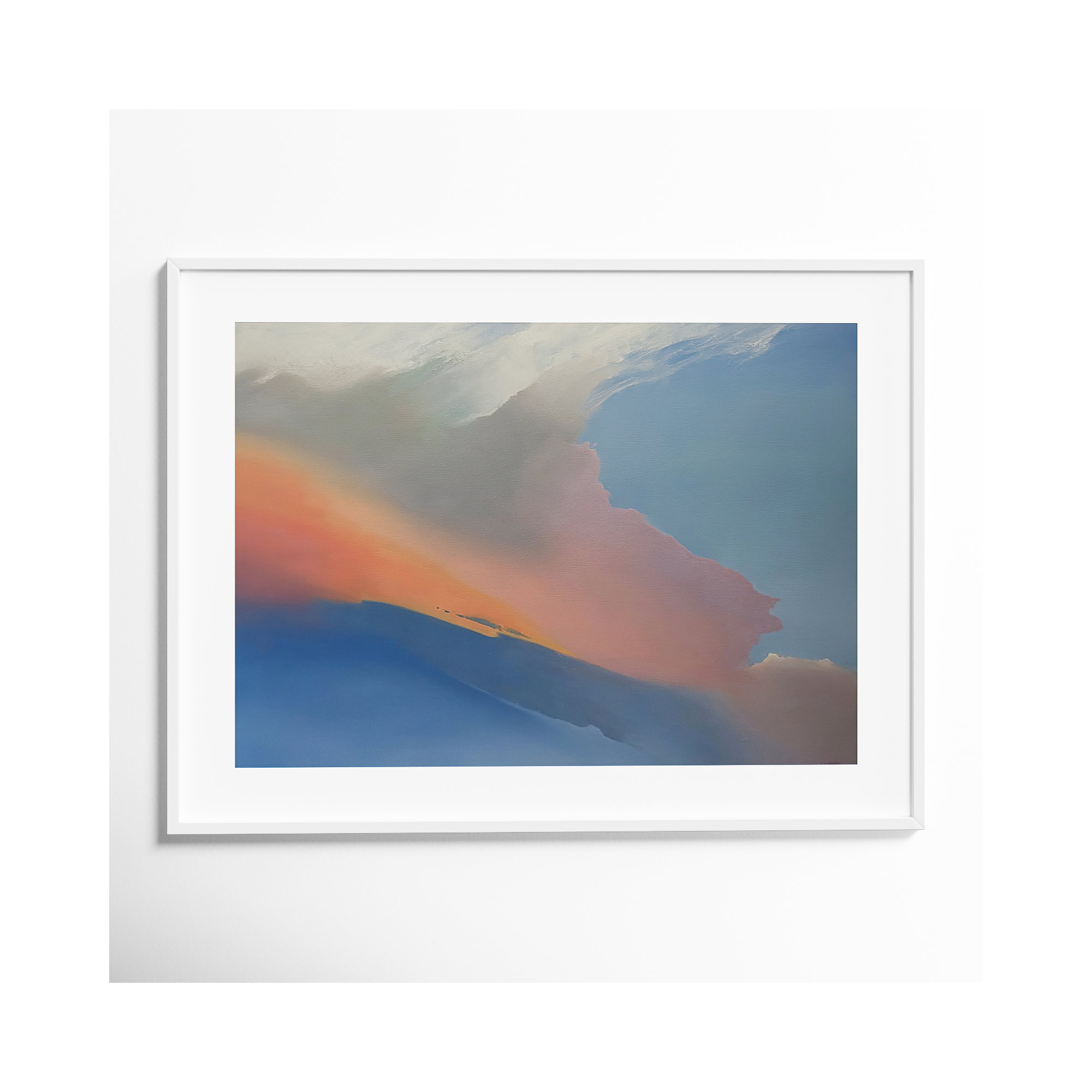 Gulfstream by Cap Pannell, White Framed Paper, 32.12" H x 41.12" W x 0.88" D