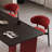 Modern Rectangular Red And Black Dining Table Set-112775417-112775419