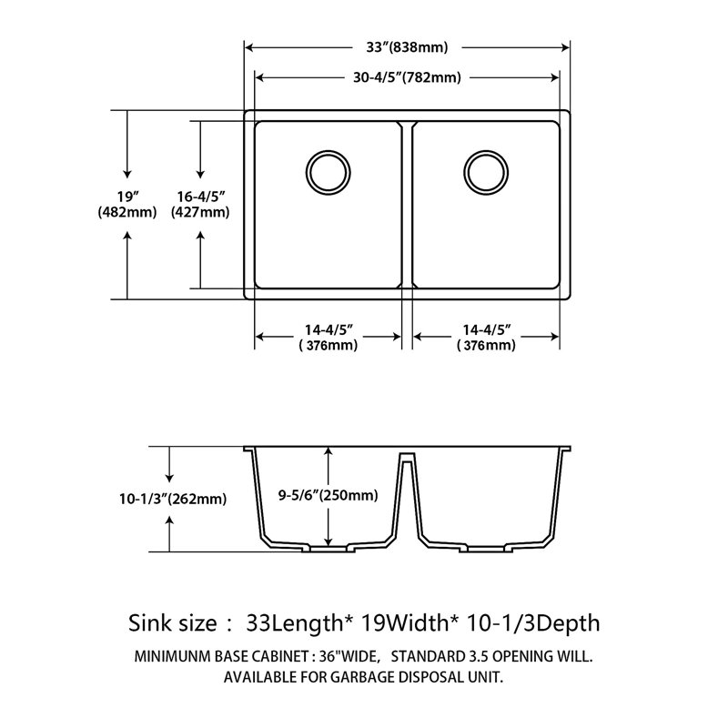 Undermount Kitchen Sink Double Bowl
