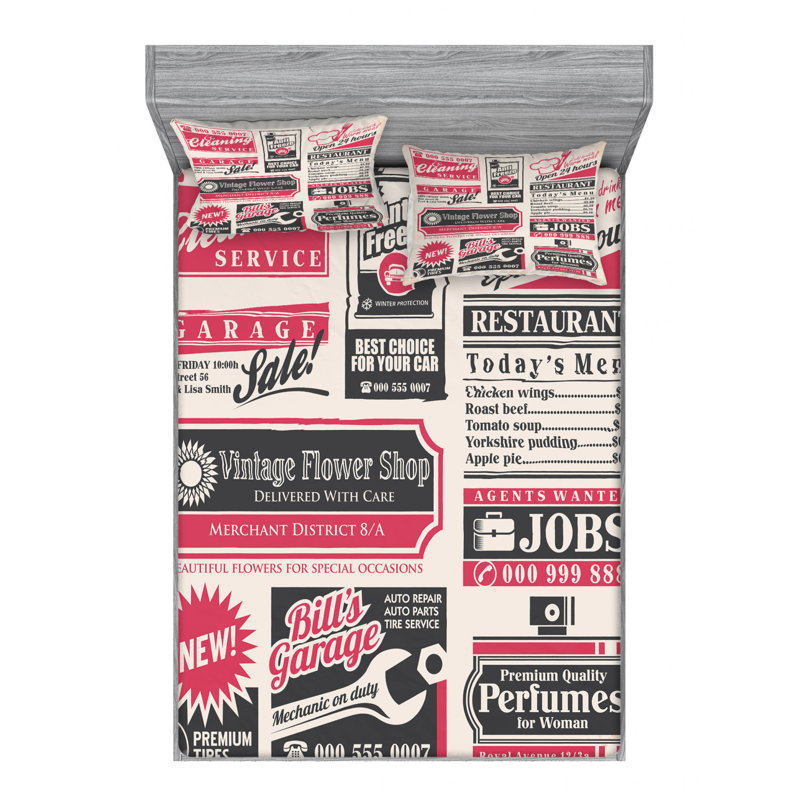 Microfiber Sheet Set, Queen Sheet Set with Fitted Sheet