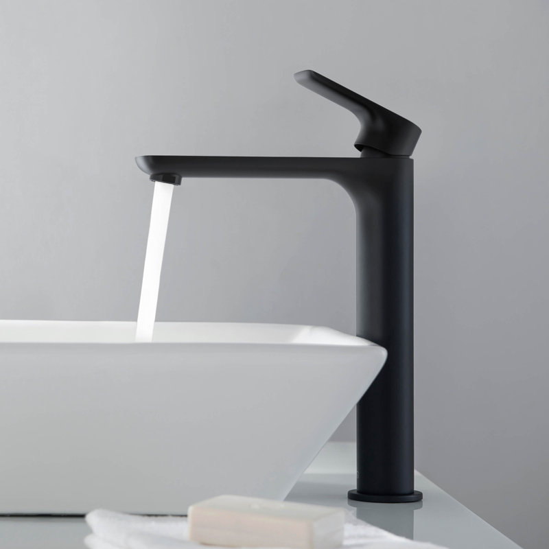 Tender Single-handle Bathroom Faucet with Drain Assembly, Matte Black