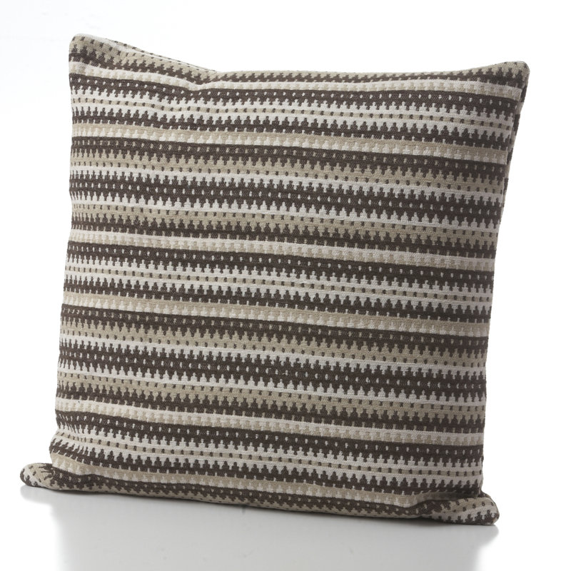 Christenia Striped Reversible Throw Pillow, Brown/Beige/White