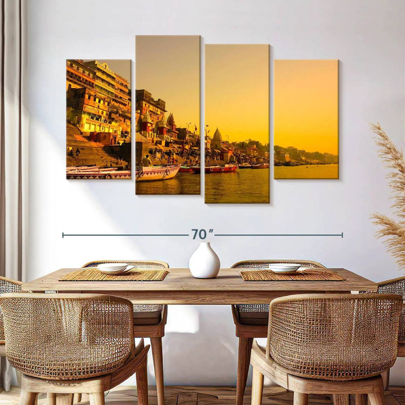 Nicci River Ganges At Sunset, 42" H x 68" W