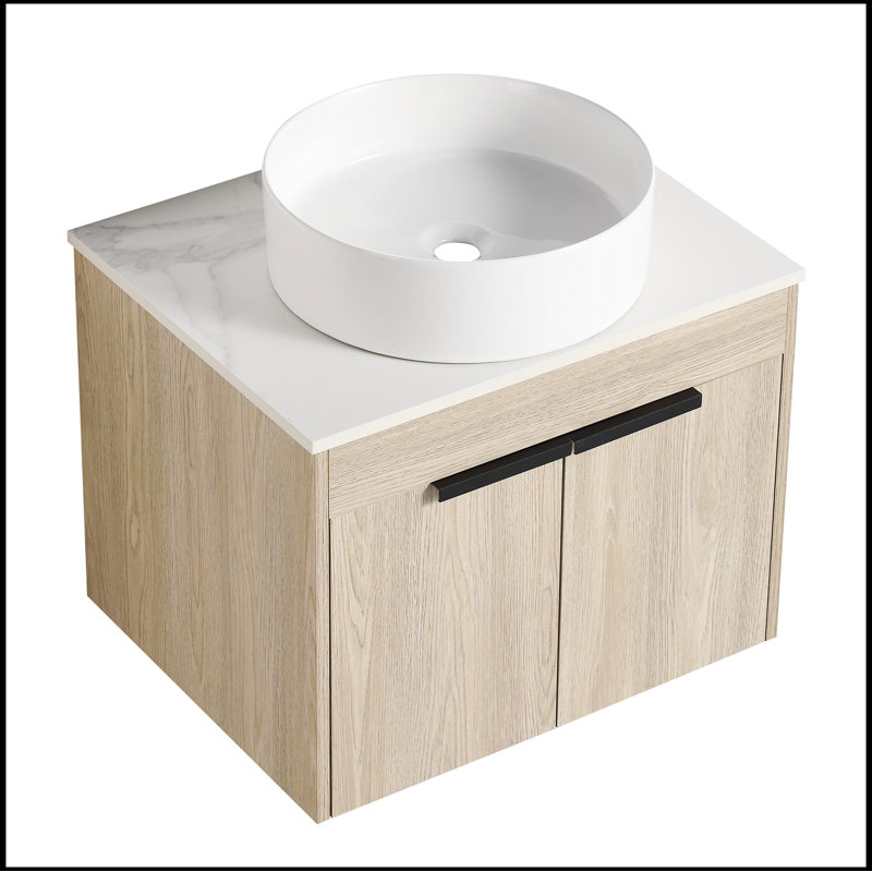 Ensemble de meuble-lavabo mural 24 po avec lavabo en céramique Modern Design