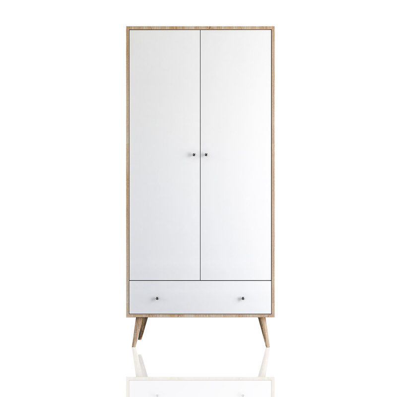 Bucklin 2 Door Manufactured Wood Wardrobe