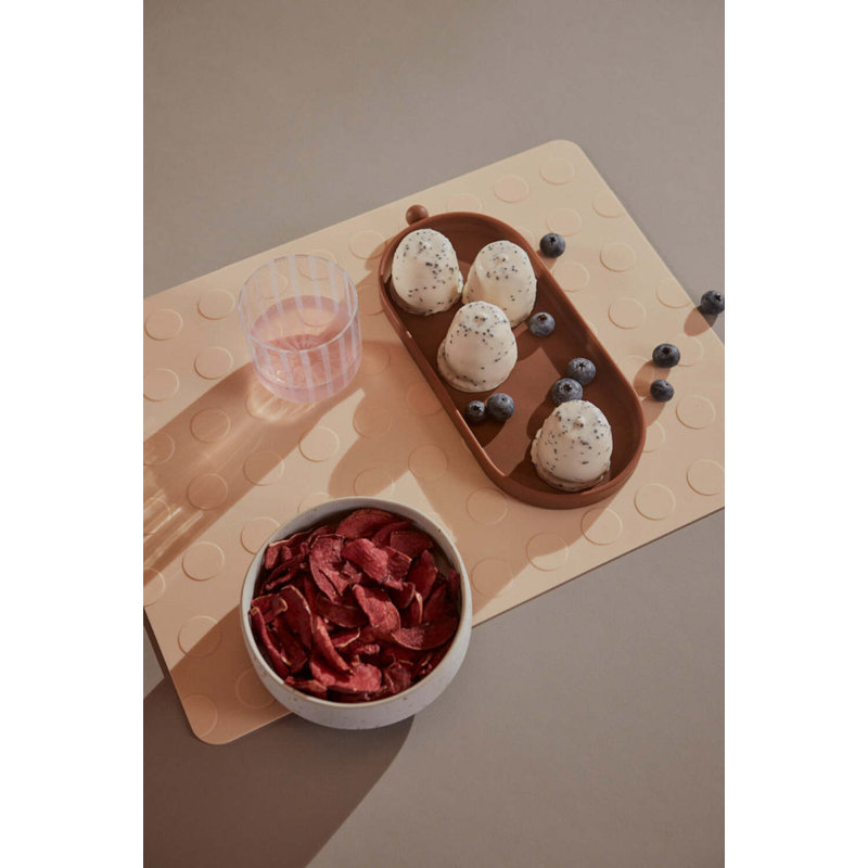 Dotto Silicone Rectangle Placemats, Vanilla