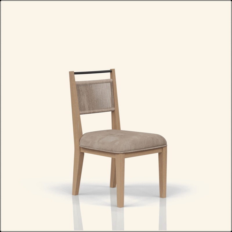Chaise à dossier en corde, Brun