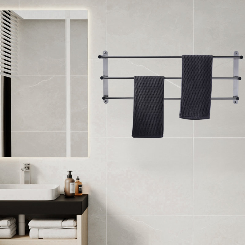 Porte-serviettes mural Minimalist European and American Series, 32", Nickel brossé