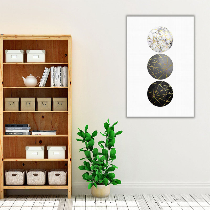 3 cercles - reproduction d'art sur toile, H 60 po x l 40 po