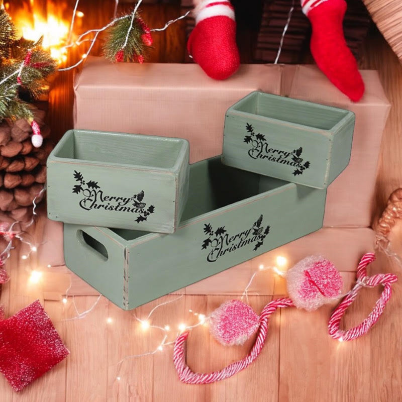 Aniyja 4 Piece Handmade Wooden Decorative Box Set, Green