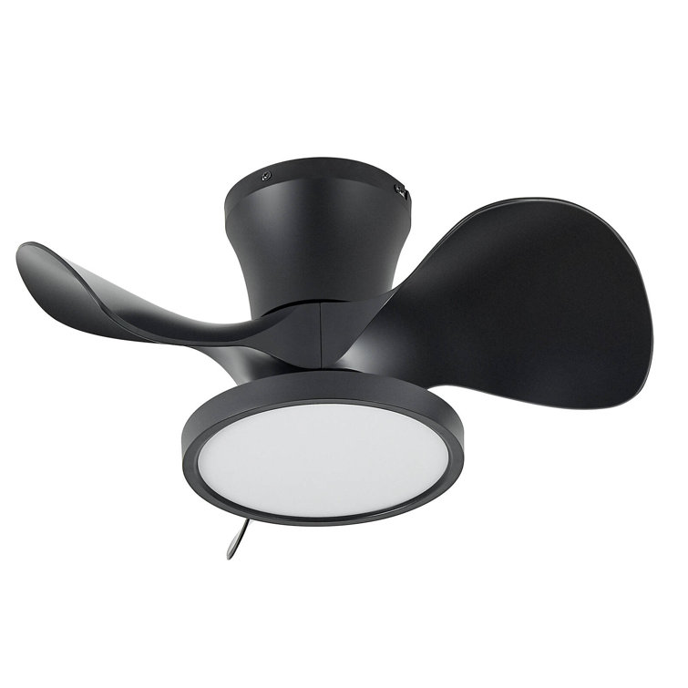 Laurenzo 22'' Blade LED Flush Mount Ceiling Fan with Remote Control and Light Kit Included