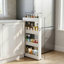 Étagère de rangement à 4 niveaux Lavish Home - Chariot roulant en plastique pour l'organisation de bureau, dortoir, chambre à coucher, salle de bain et salle de lavage