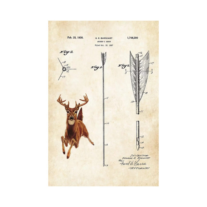 Whitetail Deer by Patent77 - Wrapped Canvas Painting, 66.04 cm H x 45.72 cm W x 3.175 cm D