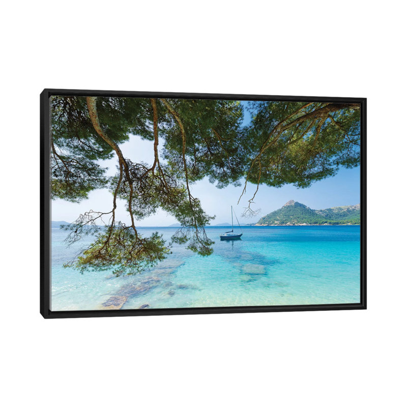 Kissed By The Sea by Stefan Hefele - Print, 40" H x 60" W x 1.5" D, Black Framed Canvas, No Mat