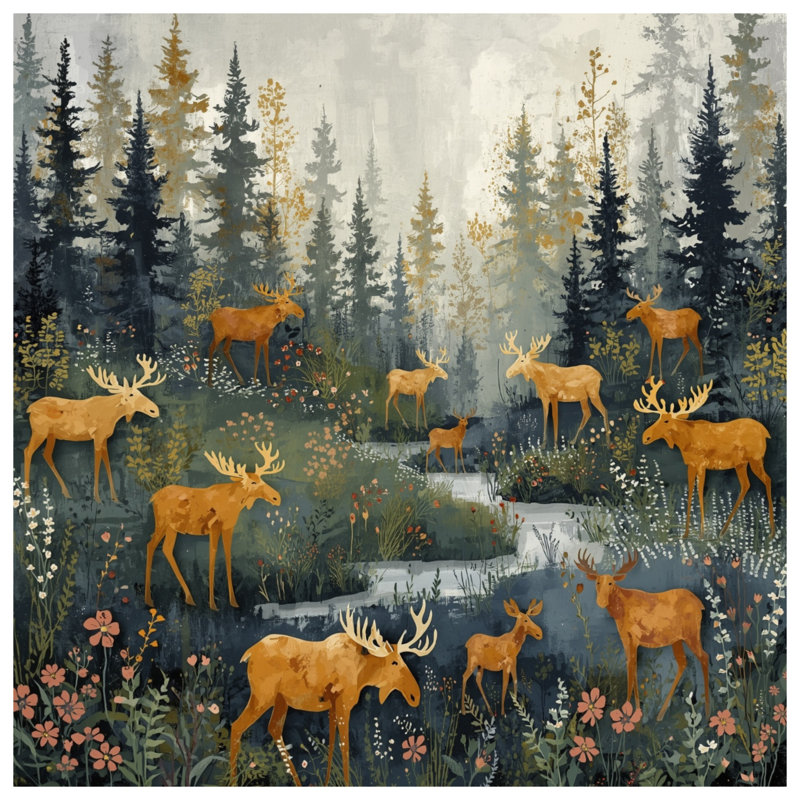 Housses de couette Moose Forest Scene, King