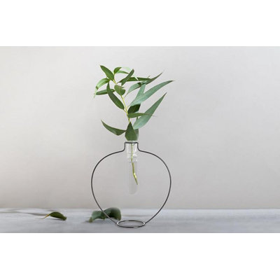 Wide Shape Frame With Test Tube Vase