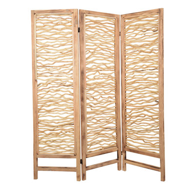 60 X 69 Brown 3 Panel Wood Foldable Screen 60 X 69 Brown 3 Panel Wood Foldable Screen