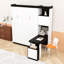 Lit escamotable en bois avec bureau, armoires et tablettes-133075447
