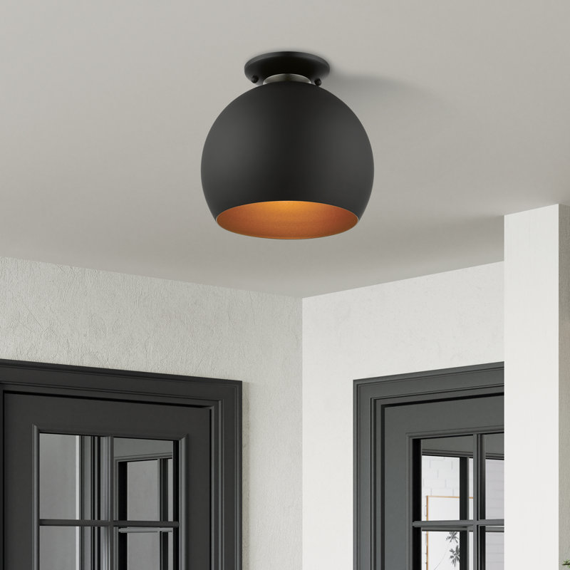 Plafonnier semi-encastré 1 lumière 10 po Fez, Noir