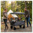 3-in-1 Folding Wagon Cart with Bench Seat, Canopy, and Storage Bin - Gray Steel Frame