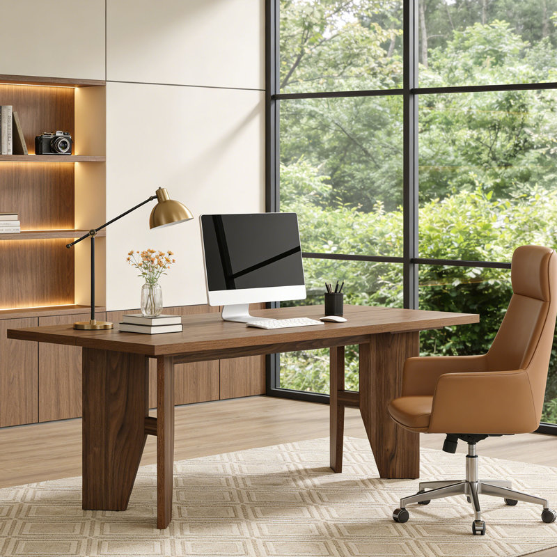63-inch Executive Desk, Modern Wooden Office Computer Desk