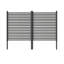 Panneaux de clôture d'intimité 48 x 35 en paquet de 2, barrière de jardin en métal sans creusage, écran extérieur antirouille pour l'équipement de climatisation et de piscine, boîtier de poubelle, noir