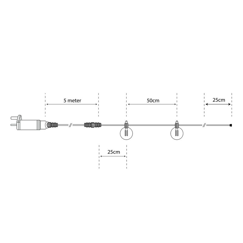Ailn 2000cm LED 40 - Bulb Festoon Lights String Light (End to End Connectable)