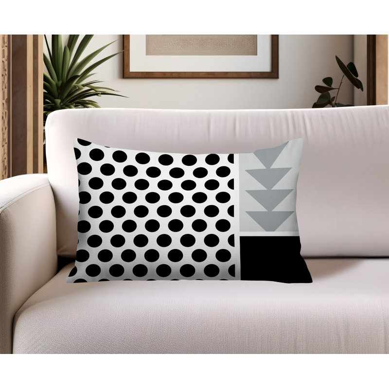 Oreiller rectangulaire réversible intérieur / extérieur Snazzy, Gris, Rectangulaire H 14 po x l 20 po