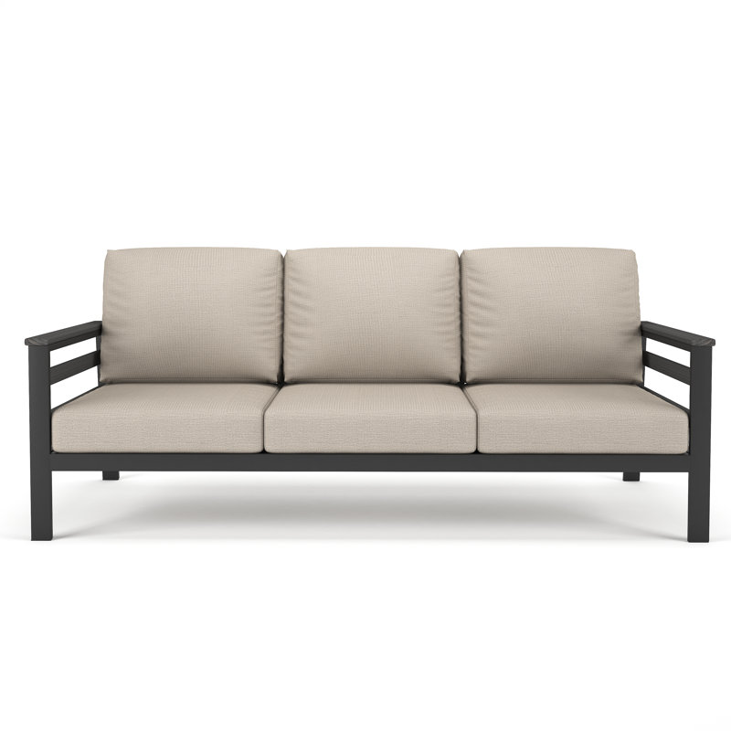 Canapé d'extérieur Townsend de 80 po de largeur avec coussins Sunbrella®, Coastal Grey, Argent coulé Sunbrella®