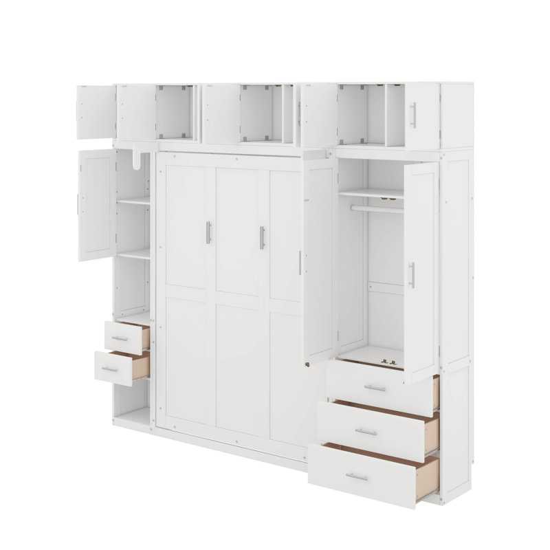 Lit escamotable avec casiers et armoires escamotables, Double