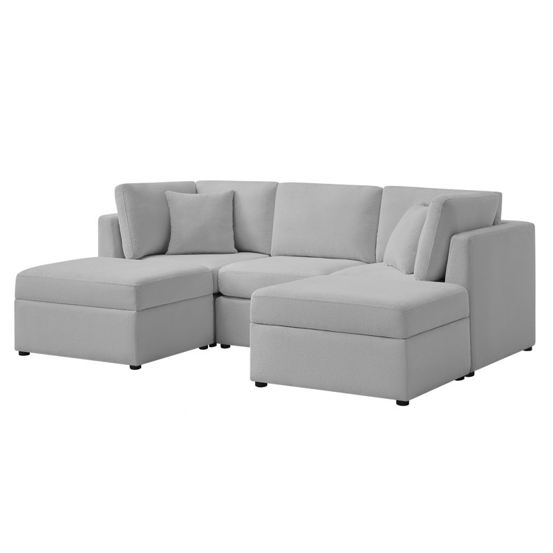 Mchargue Chandler 5-Piece XL Chofa, Gray Polyester