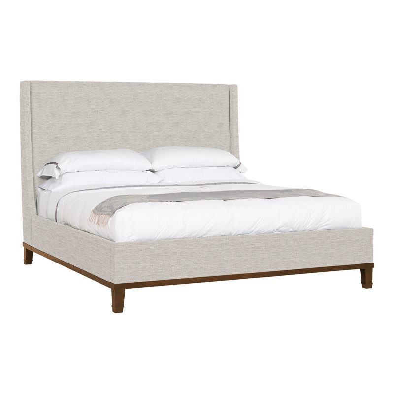 Michael Weiss Upholstered Wingback Bed, Impala Linen, Hampton