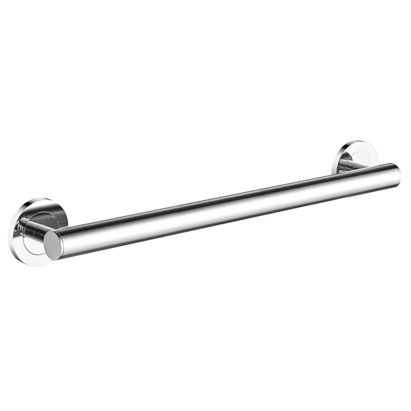 24" Wall-Mounted Lava Grab Bar - Chrome, Premium Brass Construction, Installation Hardware Included, Chrome, 24" W