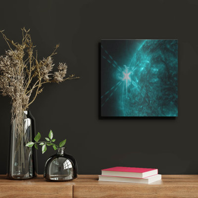  'Sun Emits A Mid-level Flare' by NASA Metal Wall Art, 12" x 12"
