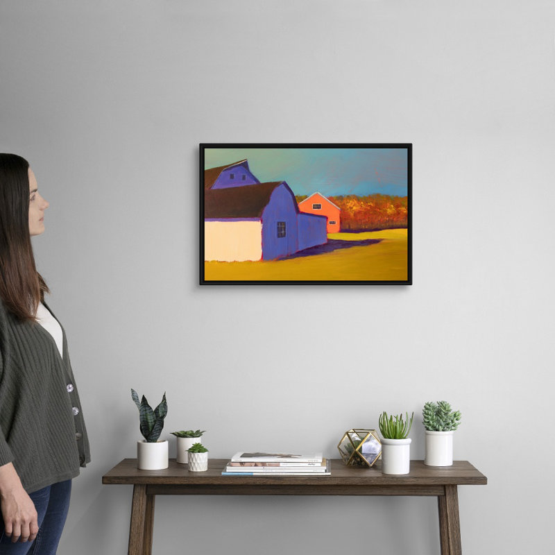 Structure Bucolique VII par Carol Young - reproduction de photo, H 18 po x l 26 po x P 1,75 po, Cadre noir