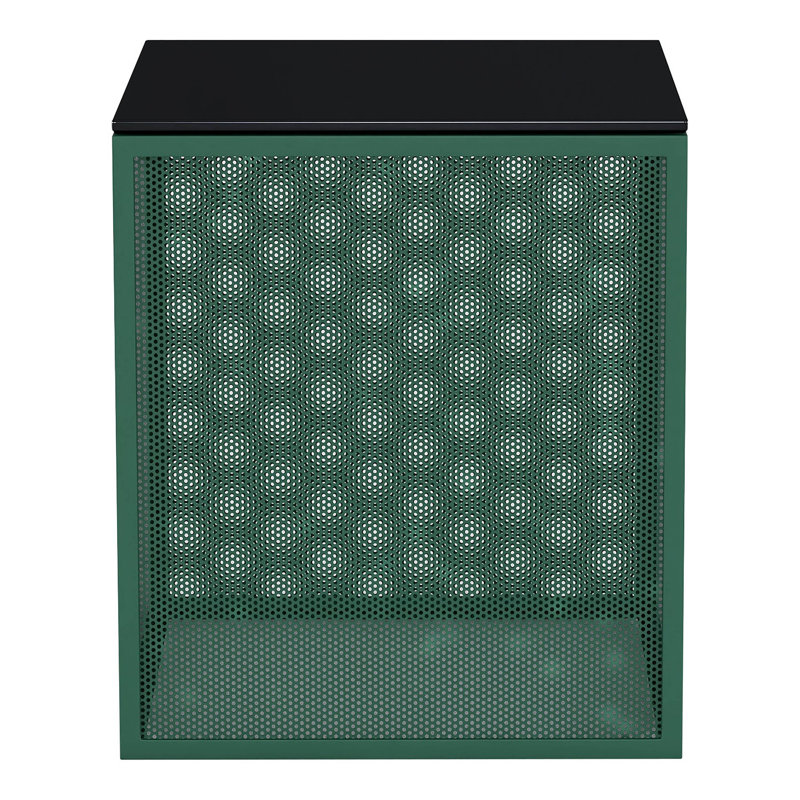 Table de bout en verre, Vert/noir