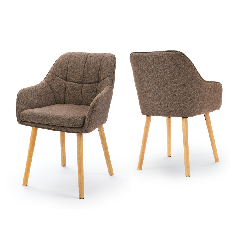 51cm H Upholstered Upholstered Back Armchair, Mocha Brown, Mocha Brown
